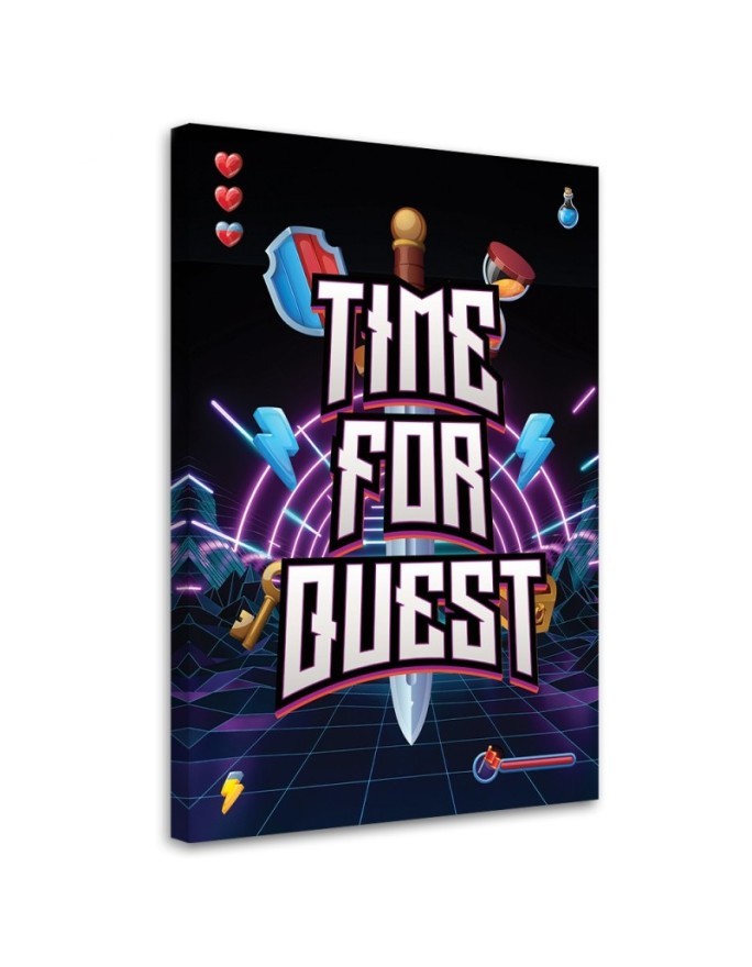 Obraz na ścianę - Napis Time for quest dla graczy | FEEBY