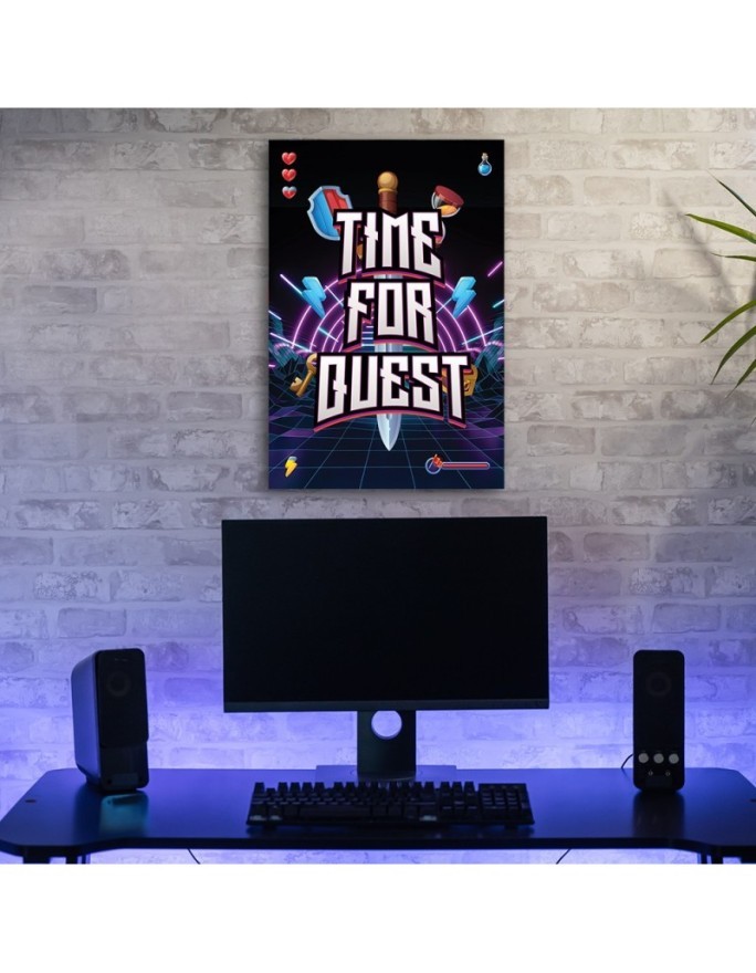 Obraz na ścianę - Napis Time for quest dla graczy | FEEBY