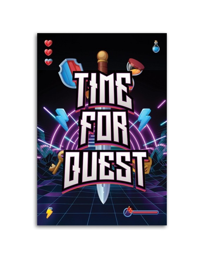 Obraz na ścianę - Napis Time for quest dla graczy | FEEBY