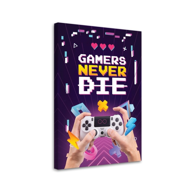 Modernes Wandbild - Spieler sterben nie | Feeby