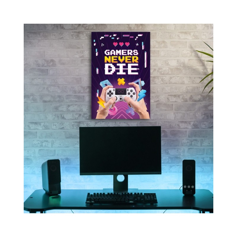 Modernes Wandbild - Spieler sterben nie | Feeby