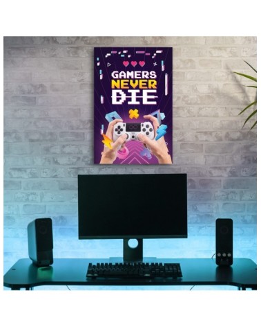 Modernes Wandbild - Spieler sterben nie | Feeby