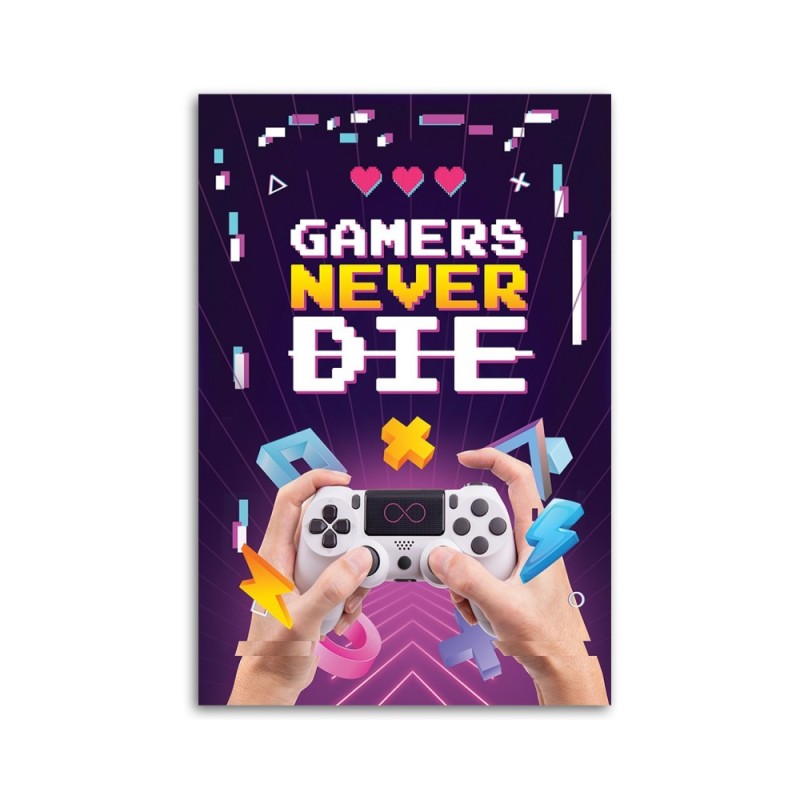 Modernes Wandbild - Spieler sterben nie | Feeby