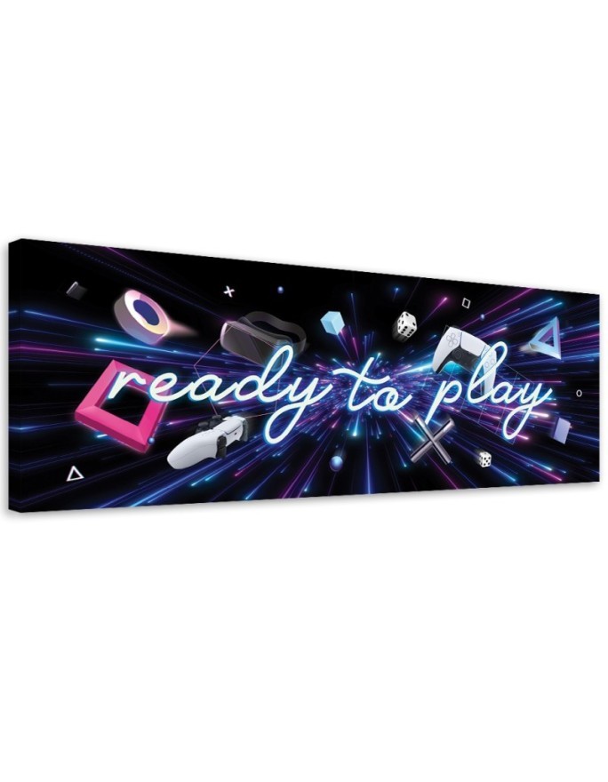 Obrazy gamingowe - Napis ready to play | FEEBY