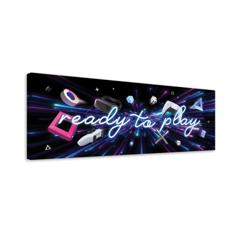 Obrazy gamingowe - Napis ready to play | FEEBY