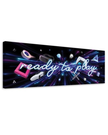 Gaming Canvas prints - Ready to play lettering | FEEBY