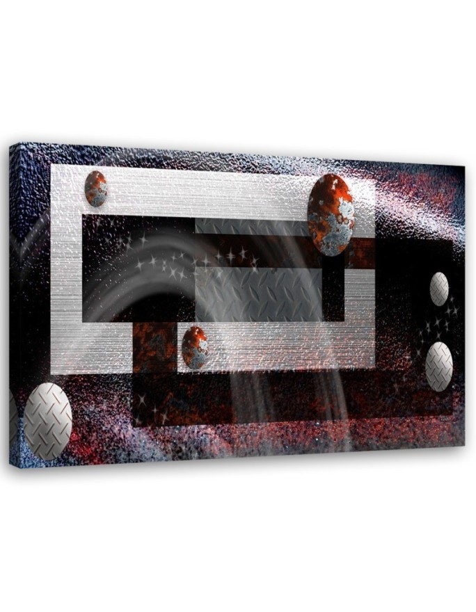 Leinwanddruck - Abstrakt Kreise wie gemalt 3D | Feeby