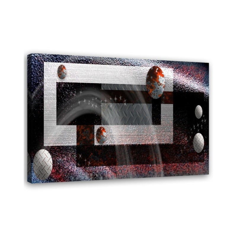 Leinwanddruck - Abstrakt Kreise wie gemalt 3D | Feeby