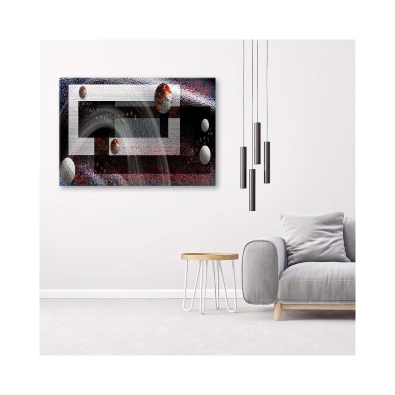 Leinwanddruck - Abstrakt Kreise wie gemalt 3D | Feeby