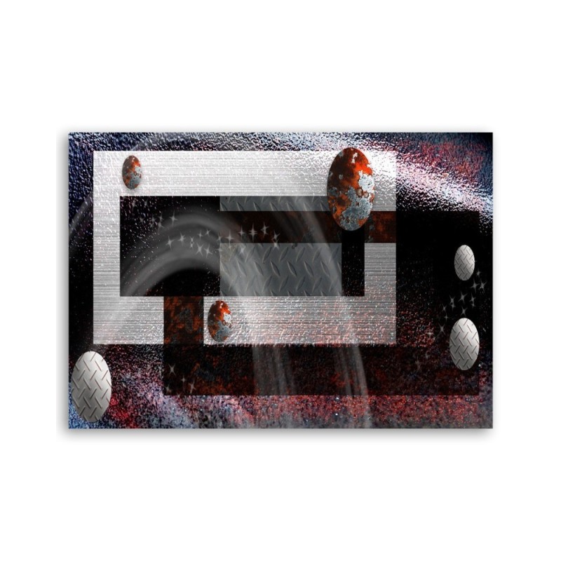 Leinwanddruck - Abstrakt Kreise wie gemalt 3D | Feeby