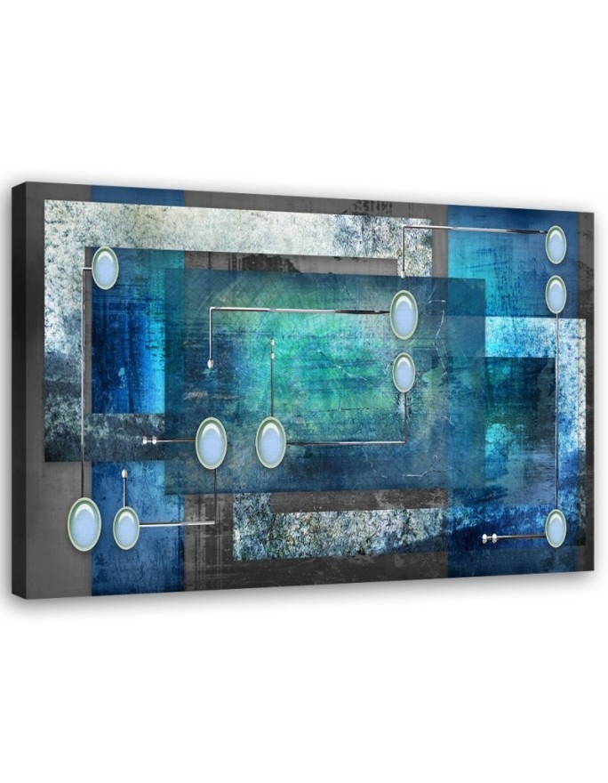 Bild auf Leinwand - Blaue Abstraktion 3d | Feeby