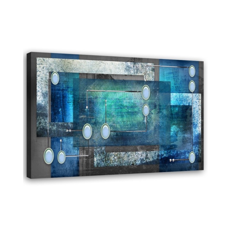 Bild auf Leinwand - Blaue Abstraktion 3d | Feeby