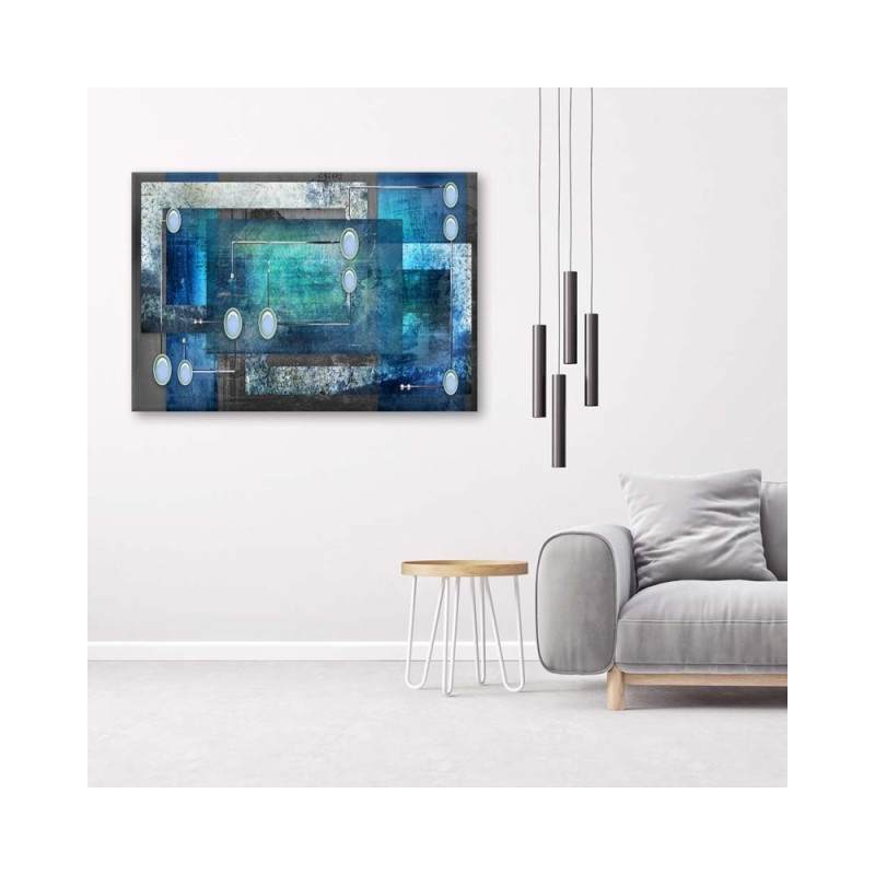 Bild auf Leinwand - Blaue Abstraktion 3d | Feeby