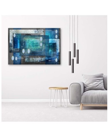 Bild auf Leinwand - Blaue Abstraktion 3d | Feeby