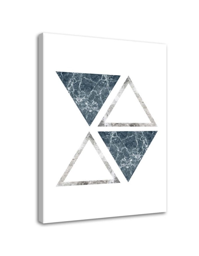 Wandbild für Wohnzimmer - Abstrakte Marmor-Dreiecke | Feeby