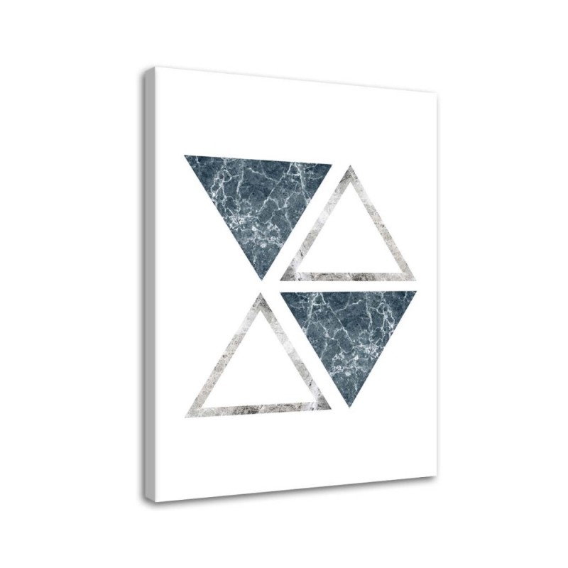 Wandbild für Wohnzimmer - Abstrakte Marmor-Dreiecke | Feeby