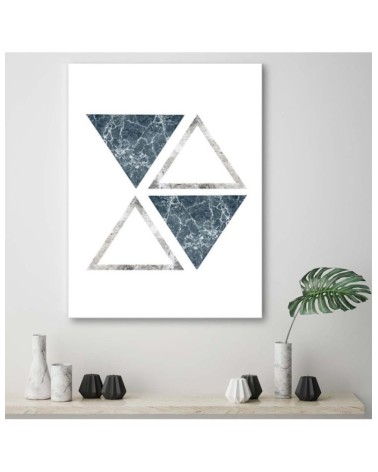 Wandbild für Wohnzimmer - Abstrakte Marmor-Dreiecke | Feeby