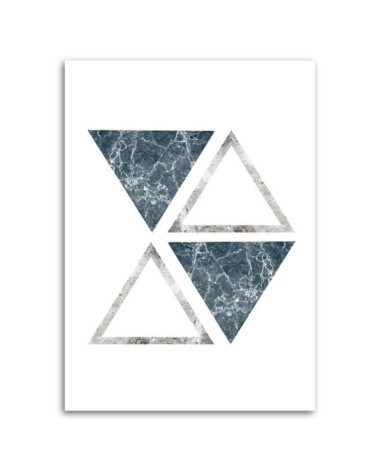 Wandbild für Wohnzimmer - Abstrakte Marmor-Dreiecke | Feeby