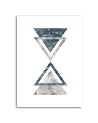 Modernes Wandbild - Abstrakt mit marmorierten Dreiecken | Feeby