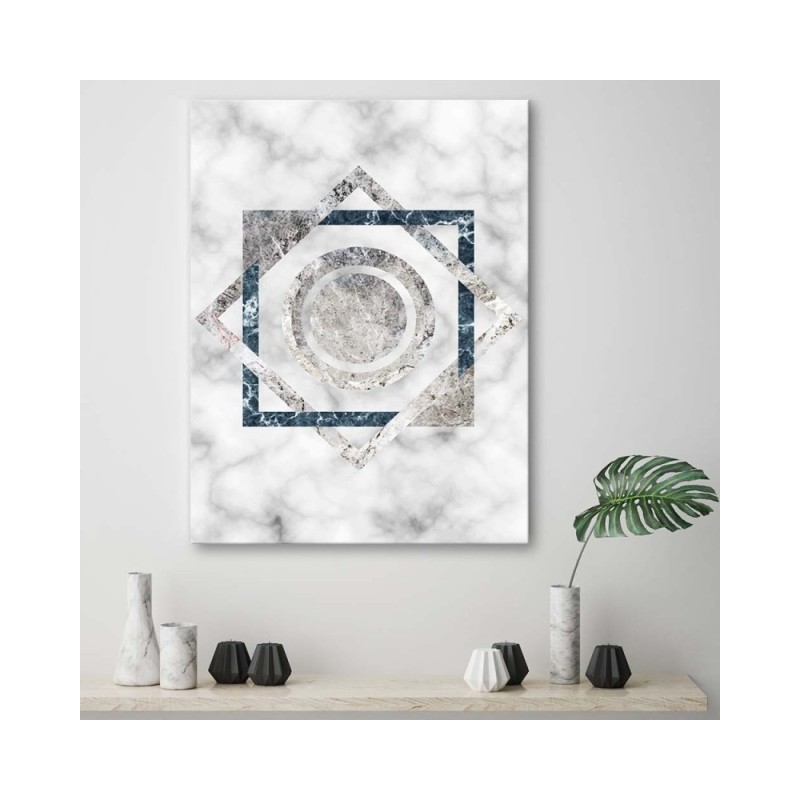 Leinwandbild - Quadrate und Kreise - Marmor | Feeby