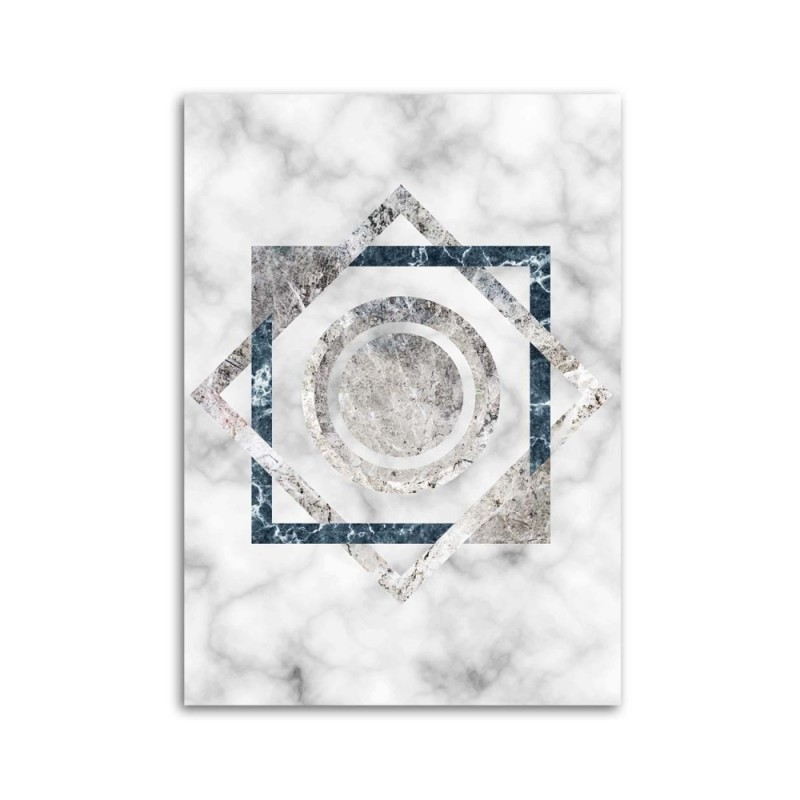Leinwandbild - Quadrate und Kreise - Marmor | Feeby