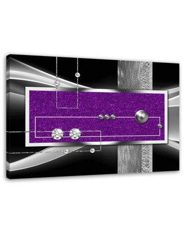 Modernes Wandbild - Lila Abstraktion mit Diamant und Perle | Feeby
