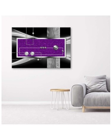 Modernes Wandbild - Lila Abstraktion mit Diamant und Perle | Feeby