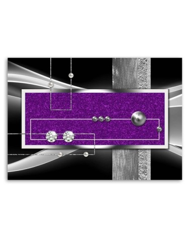 Modernes Wandbild - Lila Abstraktion mit Diamant und Perle | Feeby