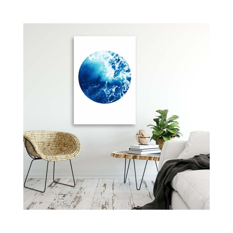 Leinwandbild modern - Blauer Aquarellkreis | Feeby