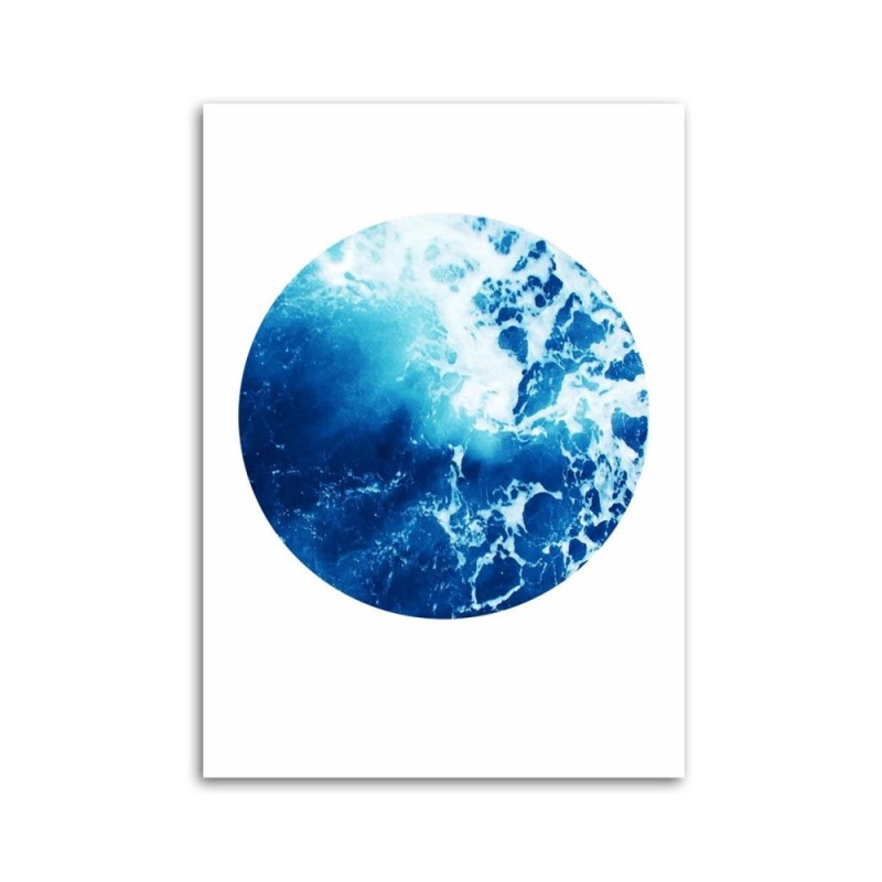 Leinwandbild modern - Blauer Aquarellkreis | Feeby