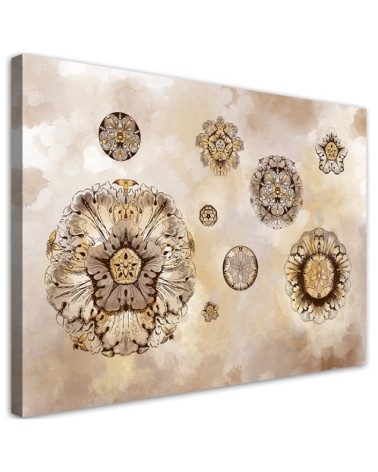 Stylish Canvas prints for living room - Floral geometric shapes | FEEBY