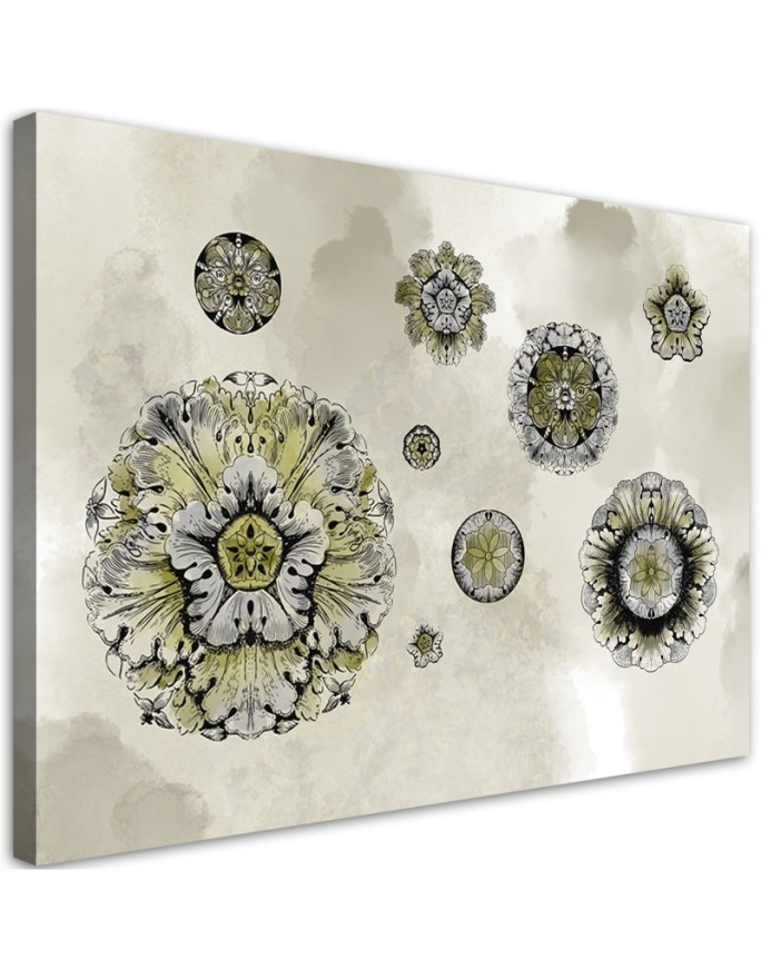 Bild auf Leinwand - Florale geometrische Formen | Feeby