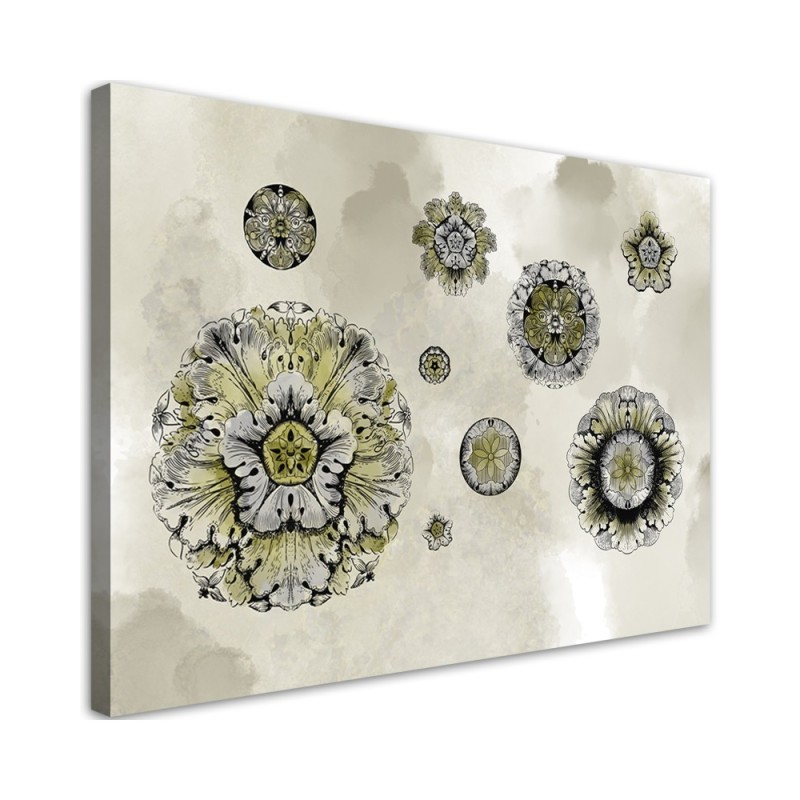 Bild auf Leinwand - Florale geometrische Formen | Feeby
