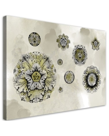 Modern Canvas prints for living room - Floral geometric shapes | FEEBY
