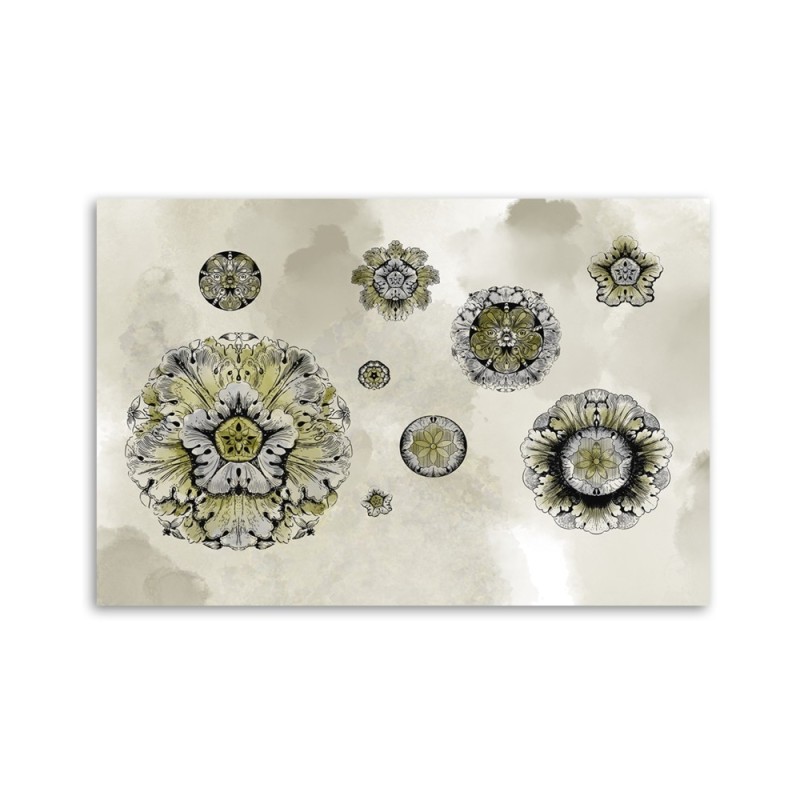 Bild auf Leinwand - Florale geometrische Formen | Feeby