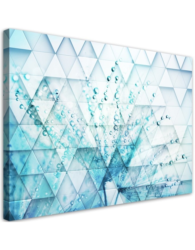 Leinwandbild - Türkis Pusteblume Tropfen | Feeby