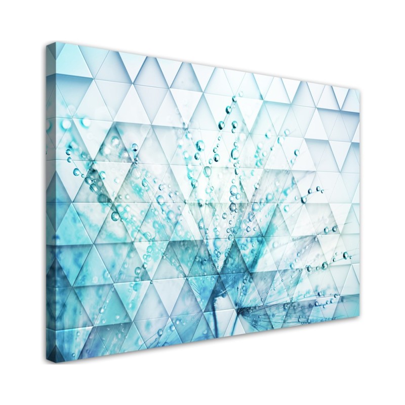 Leinwandbild - Türkis Pusteblume Tropfen | Feeby