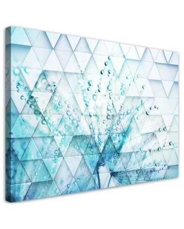 Wall art painting - Turquoise Dandelion in dewdrops | FEEBY