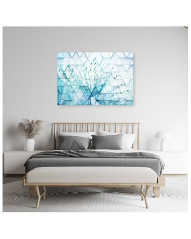 Leinwandbild - Türkis Pusteblume Tropfen | Feeby