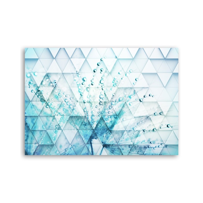 Leinwandbild - Türkis Pusteblume Tropfen | Feeby