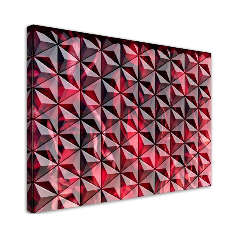 Wandbild für Wohnzimmer - Rote Geometrie | Feeby