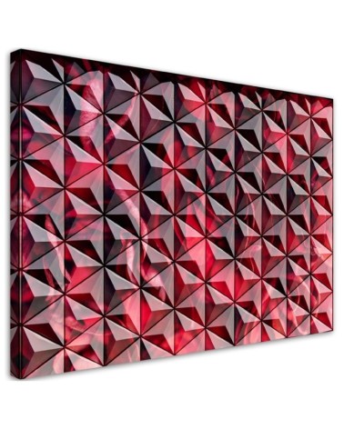 Wandbild für Wohnzimmer - Rote Geometrie | Feeby