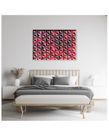 Wandbild für Wohnzimmer - Rote Geometrie | Feeby