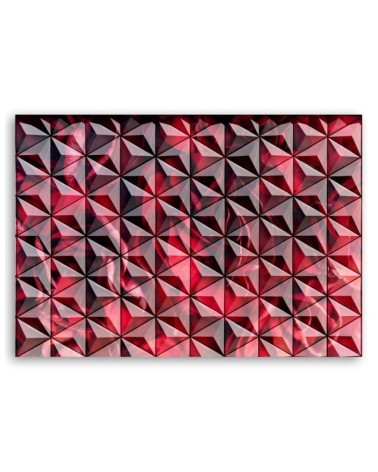 Wandbild für Wohnzimmer - Rote Geometrie | Feeby