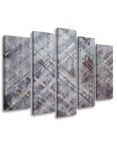 Canvas print of 5 parts - Abstract geometric shapes | FEEBY