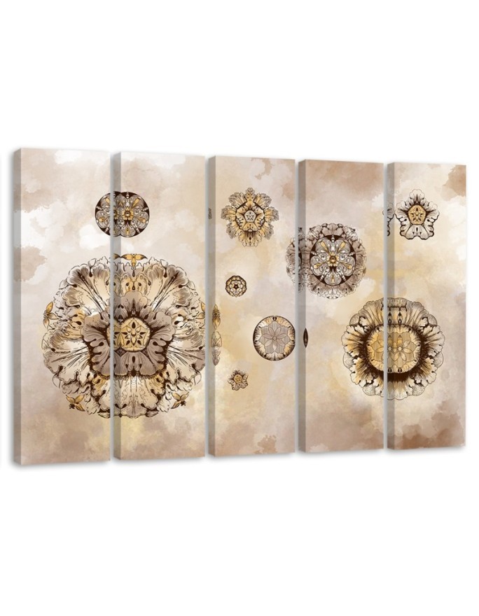 Leinwandbild - Florale geometrische Formen | Feeby