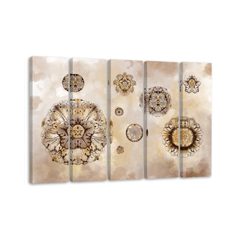 Leinwandbild - Florale geometrische Formen | Feeby