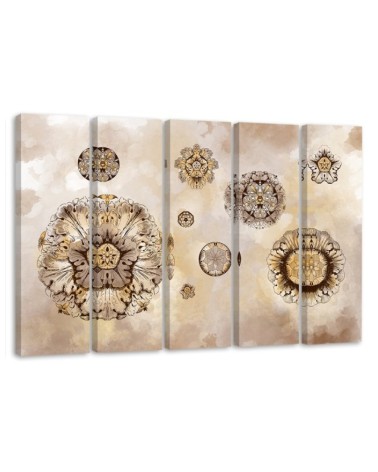 Leinwandbild - Florale geometrische Formen | Feeby