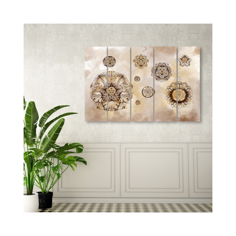 Leinwandbild - Florale geometrische Formen | Feeby