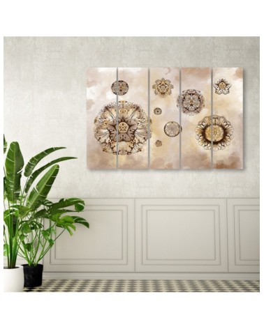 Leinwandbild - Florale geometrische Formen | Feeby